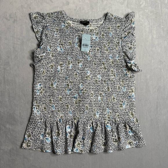 Ann Taylor Black and‎ Blue Patterned Blouse - Picture 1 of 7